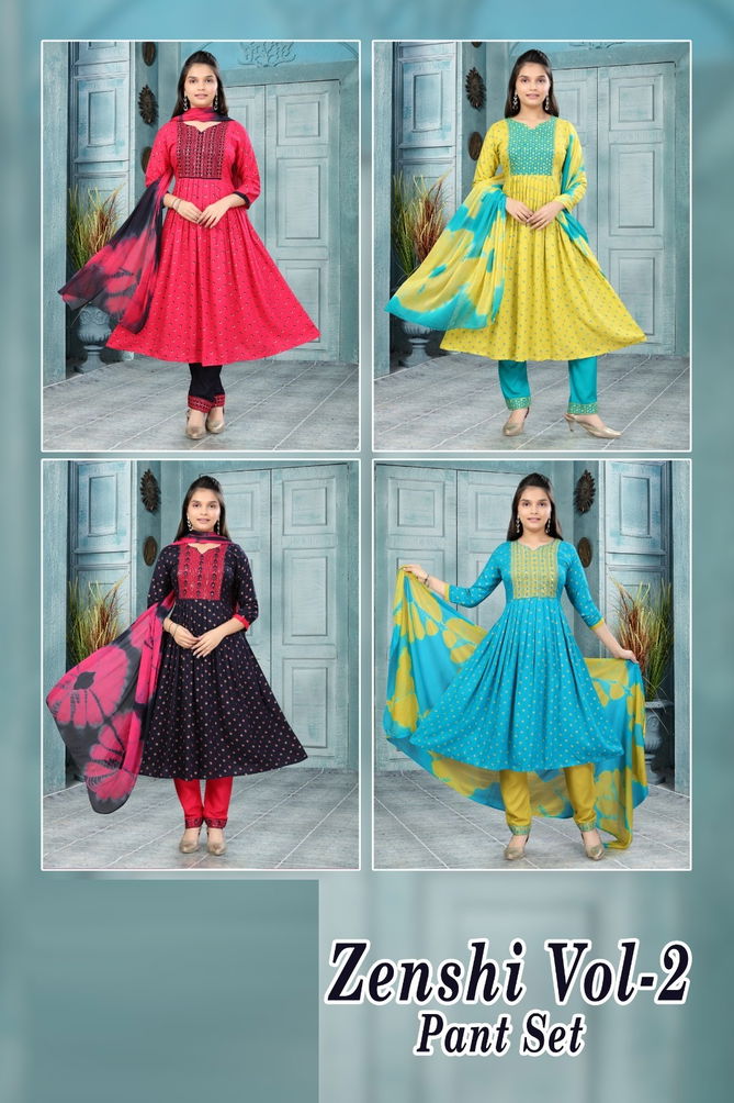 Kids Zenshi Vol 2 Pant Set Girls Wear Kurti Wirh Bottom Dupatta Wholesale Price In Surat
